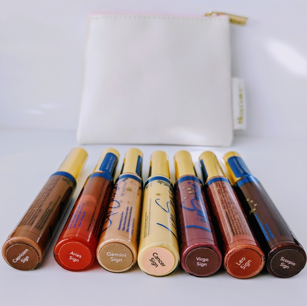 LipSense Moisturizing Zodiac Lip Gloss Set (7 Included) with Pouch